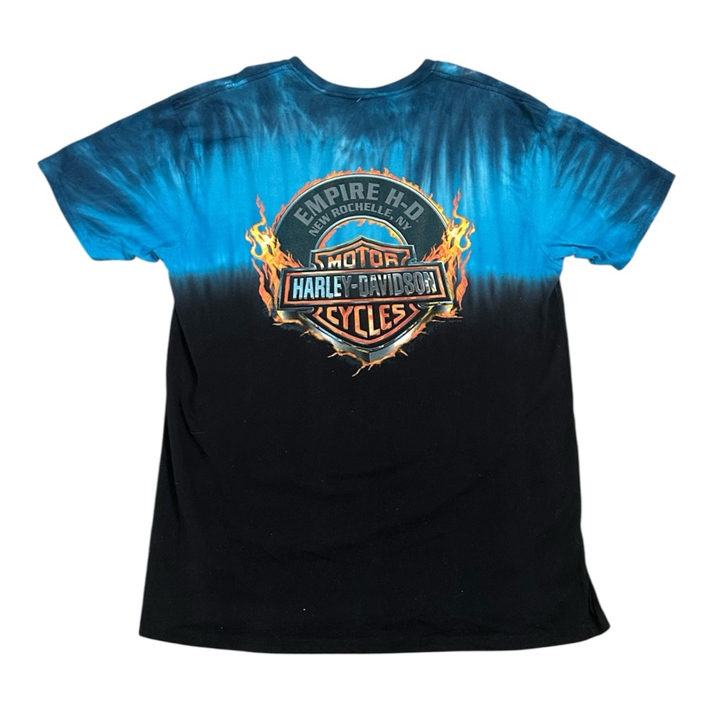 Harley-Davidson Empire H-D New Rochelle NY T-Shirt XL Blue Black Tie Dye Bangin’